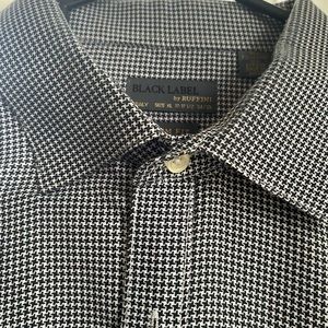 Men's Houndstooth Black Label By Ruffini Dress Shirt Slim Fit